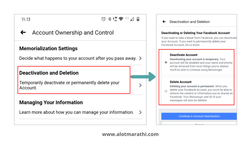 फेसबुक खाते बंद कसे करावे